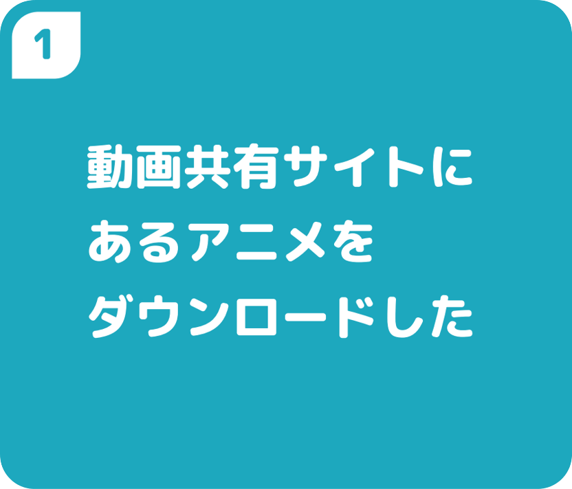 １動画共有サイトにあるアニメをダウンロードした