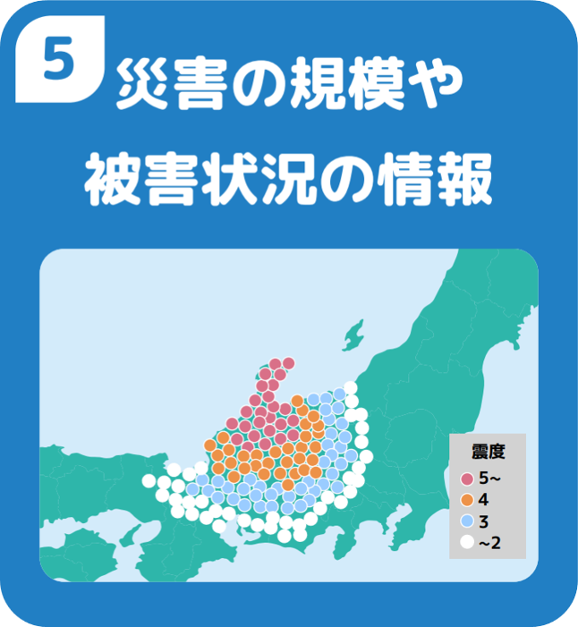 災害の規模や被害状況の情報