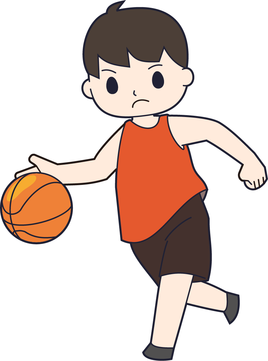 バスケをする男の子の画像